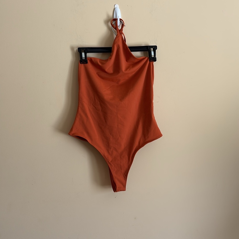 NWT Kittenish One Piece Halter Swimsuit in Orange‎ Size Medium